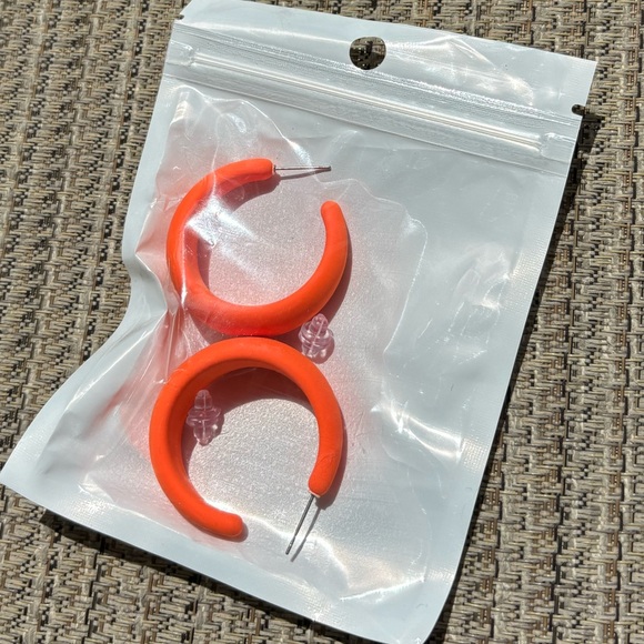Neon Orange Hoops - Picture 2 of 2